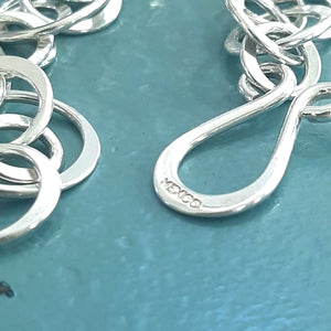 ヴィンテージ メキシカンシルバー925 ダブルサークル チェーンブレスレット 21g / Vintage Mexico Sterling Silver Double Circle Chain Bracelet