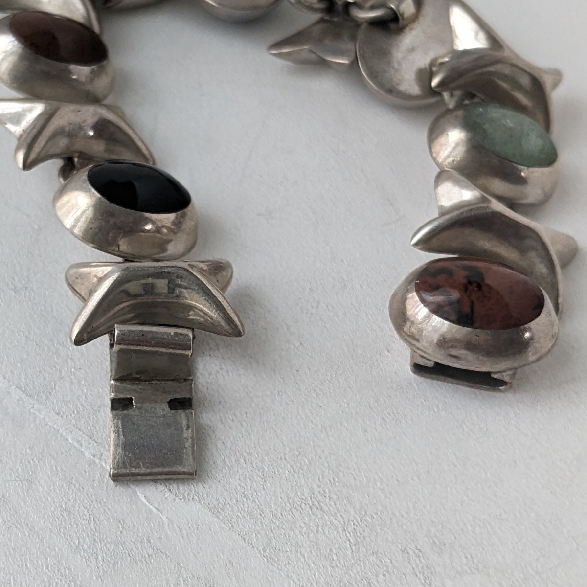 ヴィンテージ メキシカンシルバー925 マルチストーン ブレスレット 40.1g / Vintage Mexico Sterling Silver Multi Stone Bracelet