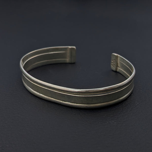 ヴィンテージ メキシカンシルバー925 スタンプワーク バングル 15g