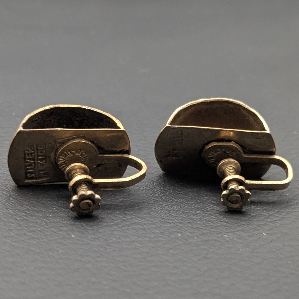 ヴィンテージ メキシカンシルバー925 20's~40's ゴールド イヤリング 7.0g