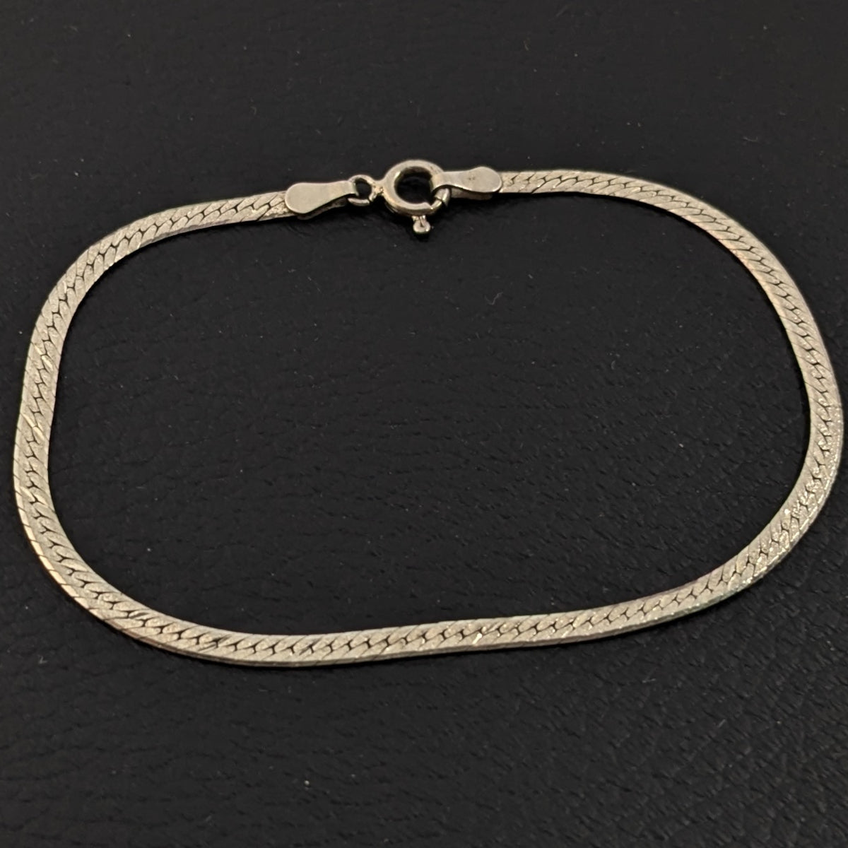 美品　ヴィンテージ　イタリアンシルバー　リンクチェーン　ブレスレット Franch Vintage Oval Rectangle Silver Chain Bracelet フランス