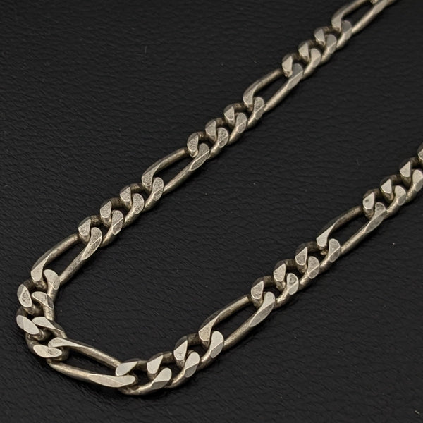 ヴィンテージ イタリアンシルバー925 フィガロチェーン ロング