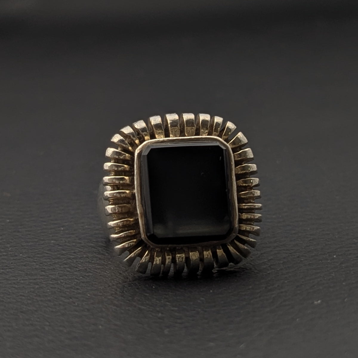 ヴィンテージ シルバー925 オニキス リング14号12g