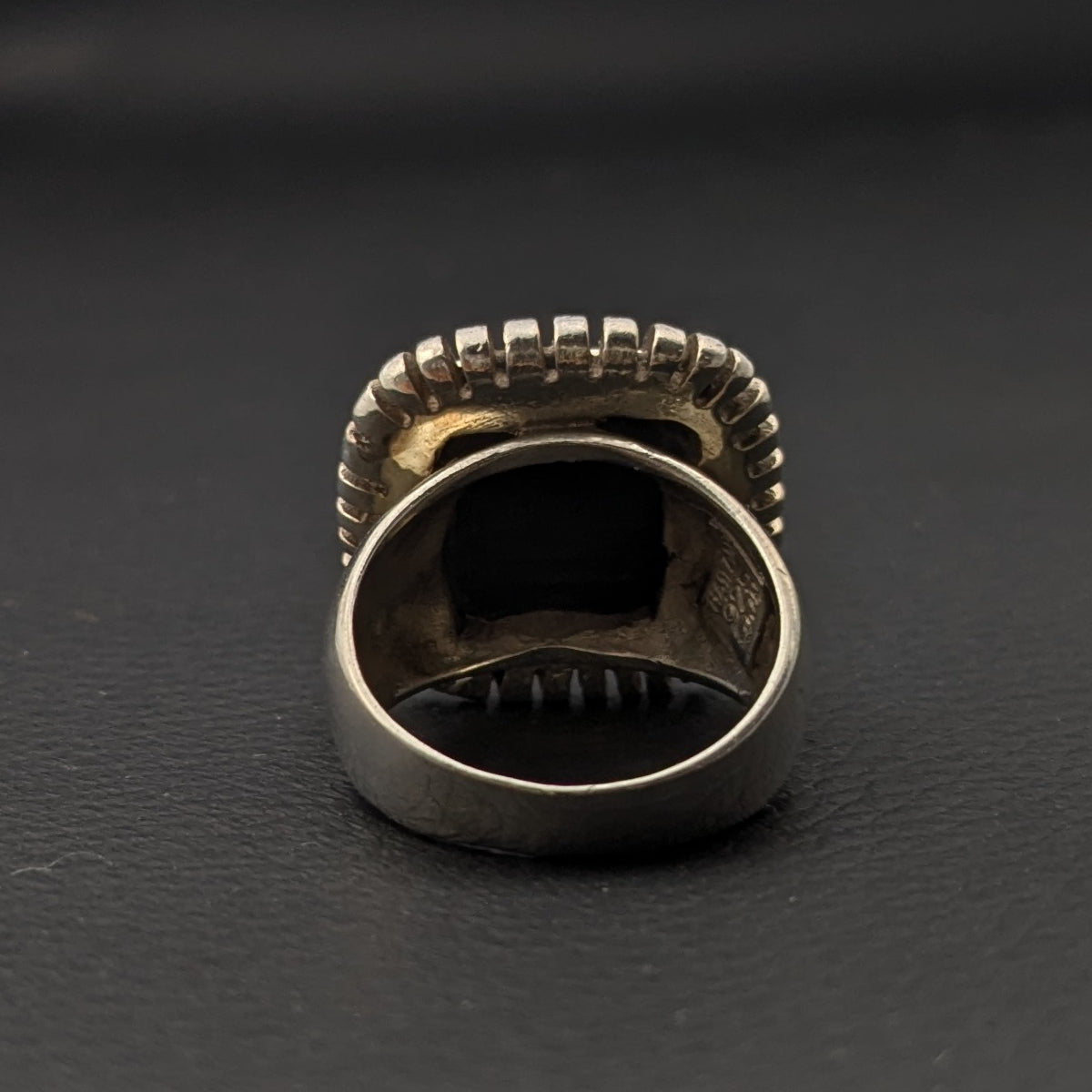 ヴィンテージ シルバー925 オニキス リング14号12g