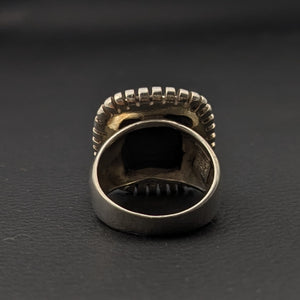 ヴィンテージ シルバー925 オニキス リング14号12g