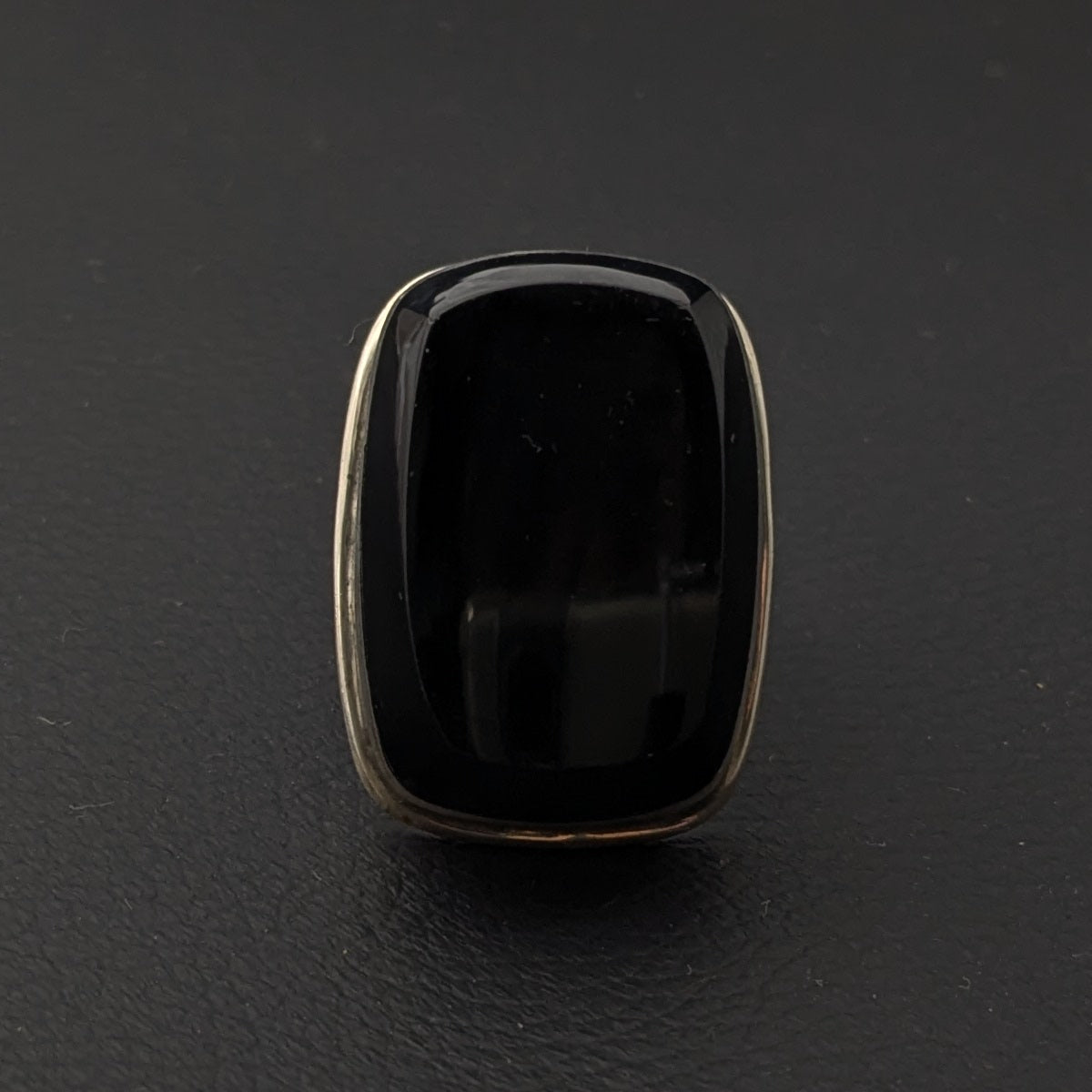 ヴィンテージ メキシカンシルバー925 オニキス リング13.5号23g