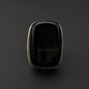 ヴィンテージ メキシカンシルバー925 オニキス リング13.5号23g