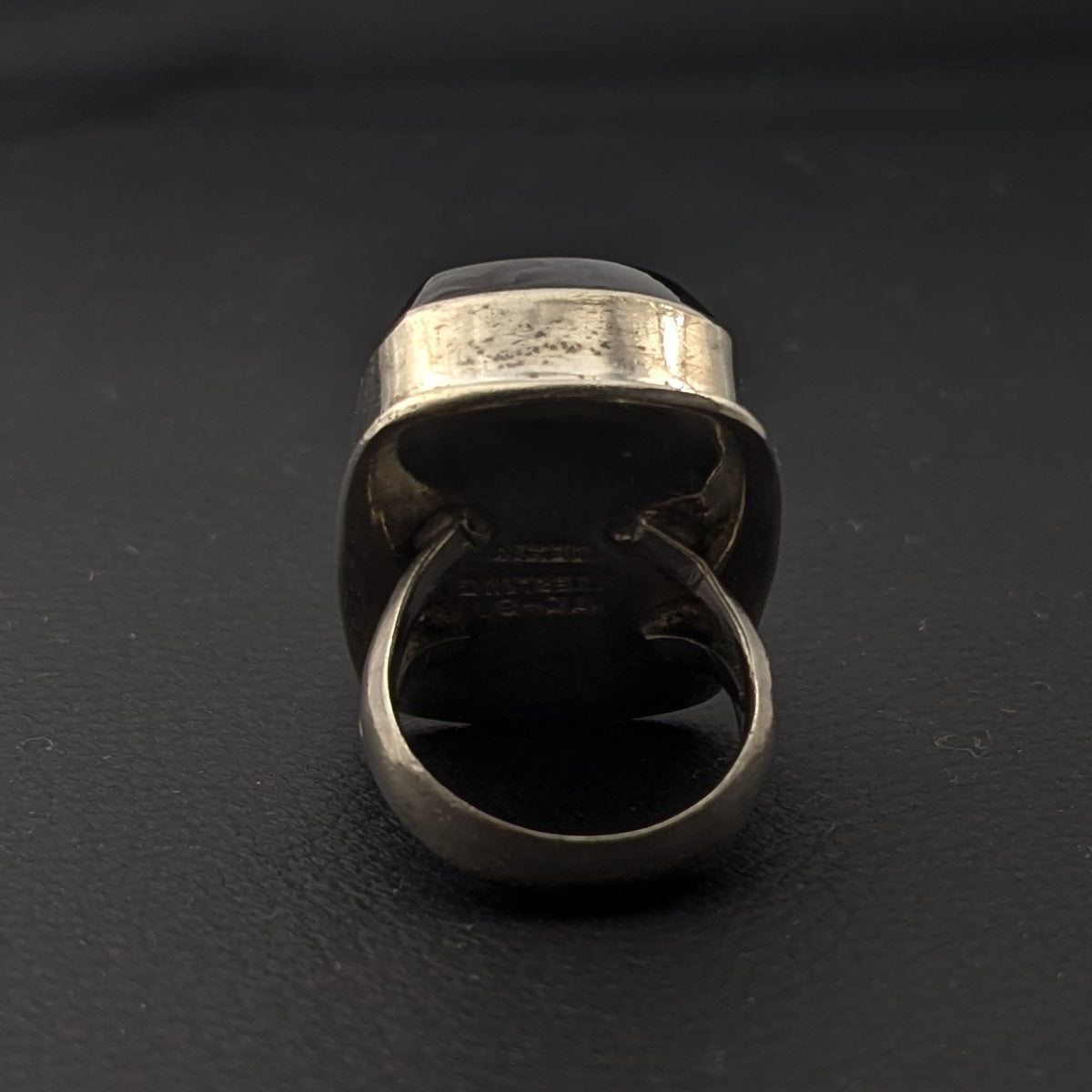 ヴィンテージ メキシカンシルバー925 オニキス リング13.5号23g