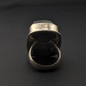 ヴィンテージ メキシカンシルバー925 オニキス リング13.5号23g