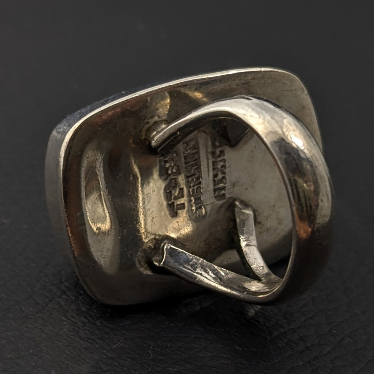 ヴィンテージ メキシカンシルバー925 オニキス リング13.5号23g