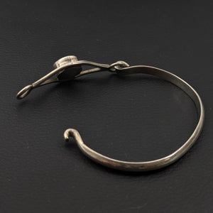 ヴィンテージ メキシカンシルバー925 オニキス バングル 17g