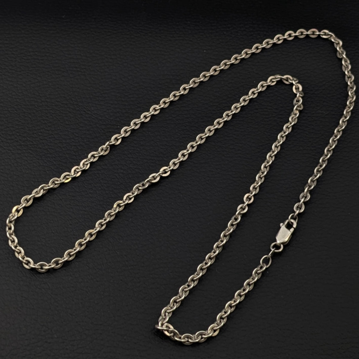 ヴィンテージ メキシカンシルバー925 ケーブルチェーン ロングネックレス 16g