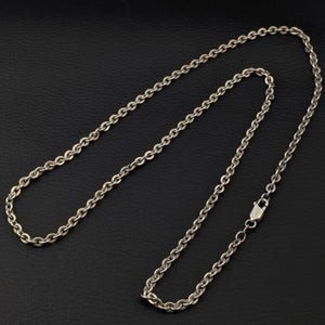 ヴィンテージ メキシカンシルバー925 ケーブルチェーン ロングネックレス 16g