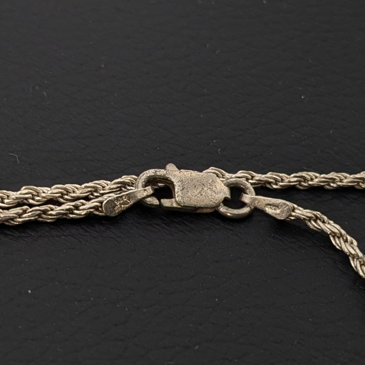 ヴィンテージ イタリアンシルバー925 ロープチェーンネックレス5.1g