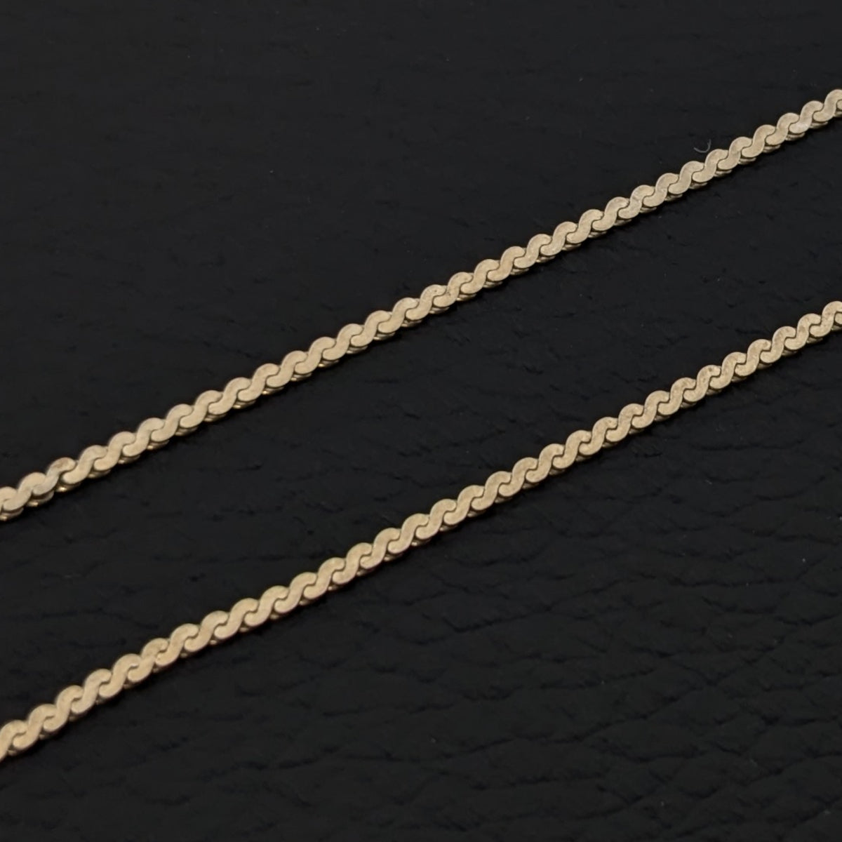 ヴィンテージ イタリアンシルバー925 サーペンタインチェーン ロングネックレス 3.8g