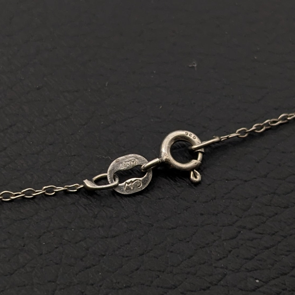 ヴィンテージ イタリアンシルバー925 ケーブルチェーン ネックレス 0.9g