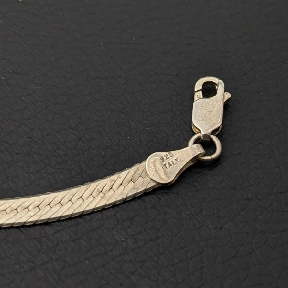 ヴィンテージ イタリアンシルバー925 ヘリンボーンチェーン ブレスレット4.8g