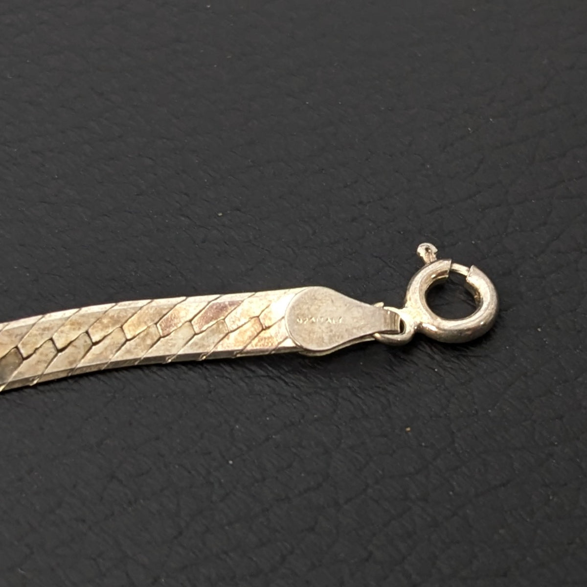 ヴィンテージ イタリアンシルバー925 ヘリンボーンチェーン ブレスレット4.5g