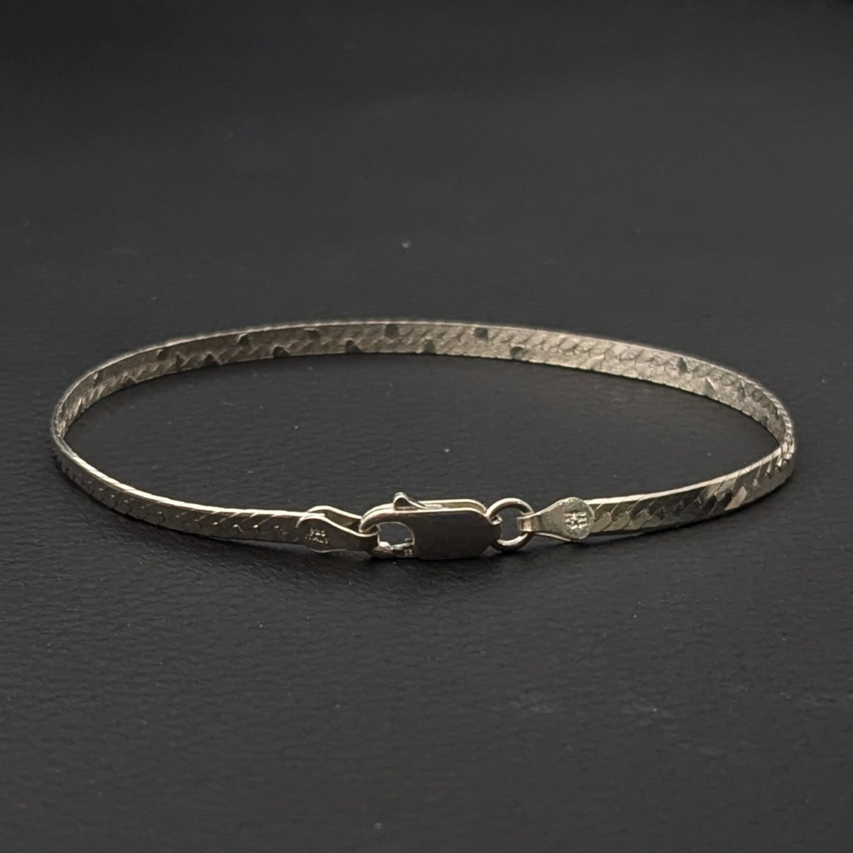 ヴィンテージ イタリアンシルバー925 ヘリンボーンチェーン ブレスレット3.4g