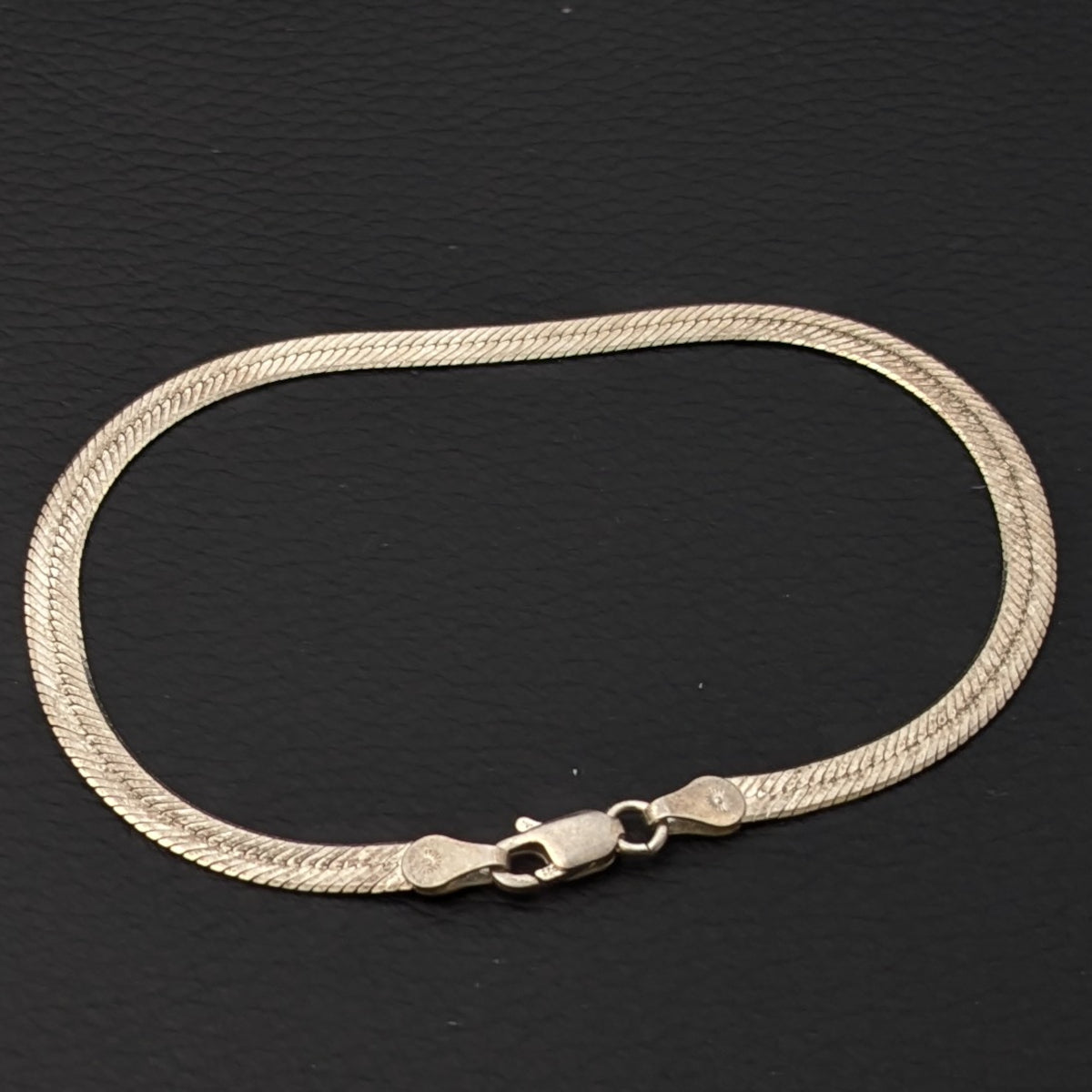 ヴィンテージ イタリアンシルバー925 ヘリンボーンチェーン ブレスレット3.4g
