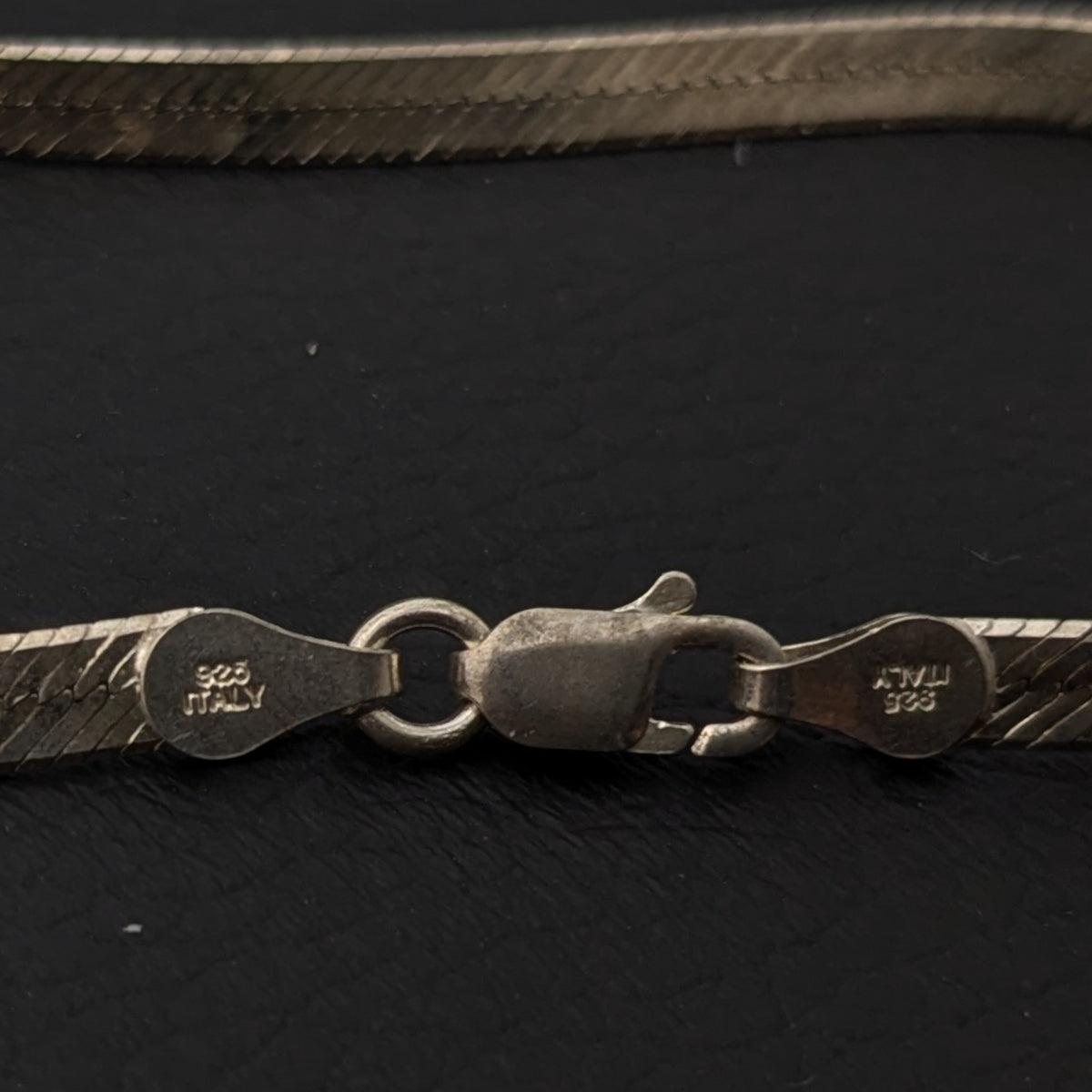 ヴィンテージ イタリアンシルバー925 ヘリンボーンチェーン ブレスレット3.4g