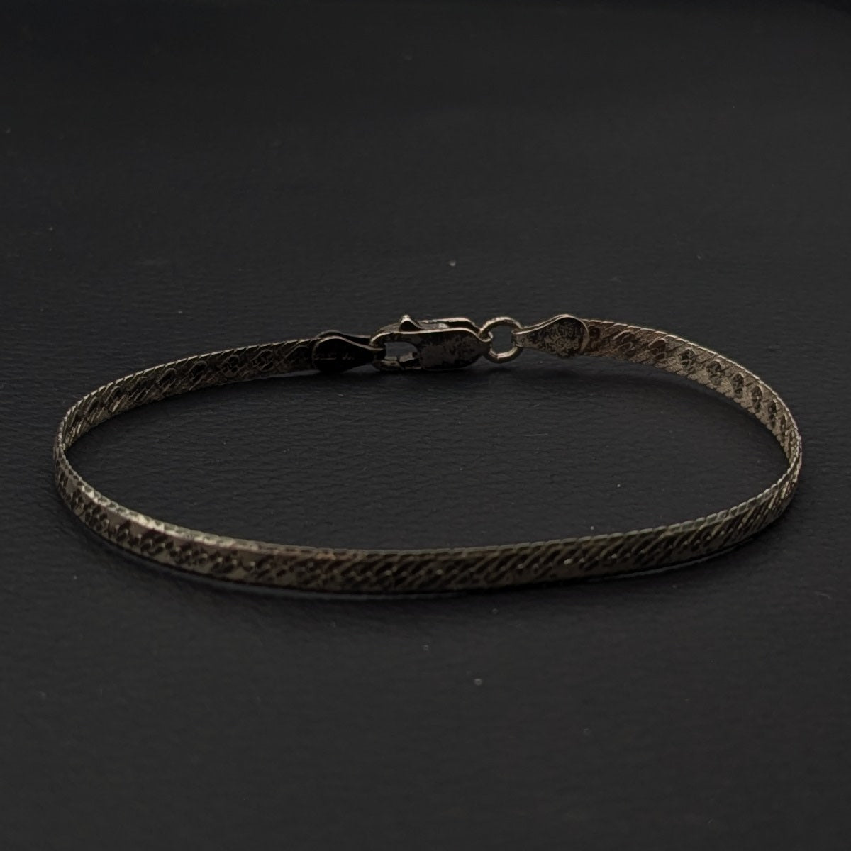 ヴィンテージ イタリアンシルバー925 ヘリンボーンチェーン ブレスレット3.0g