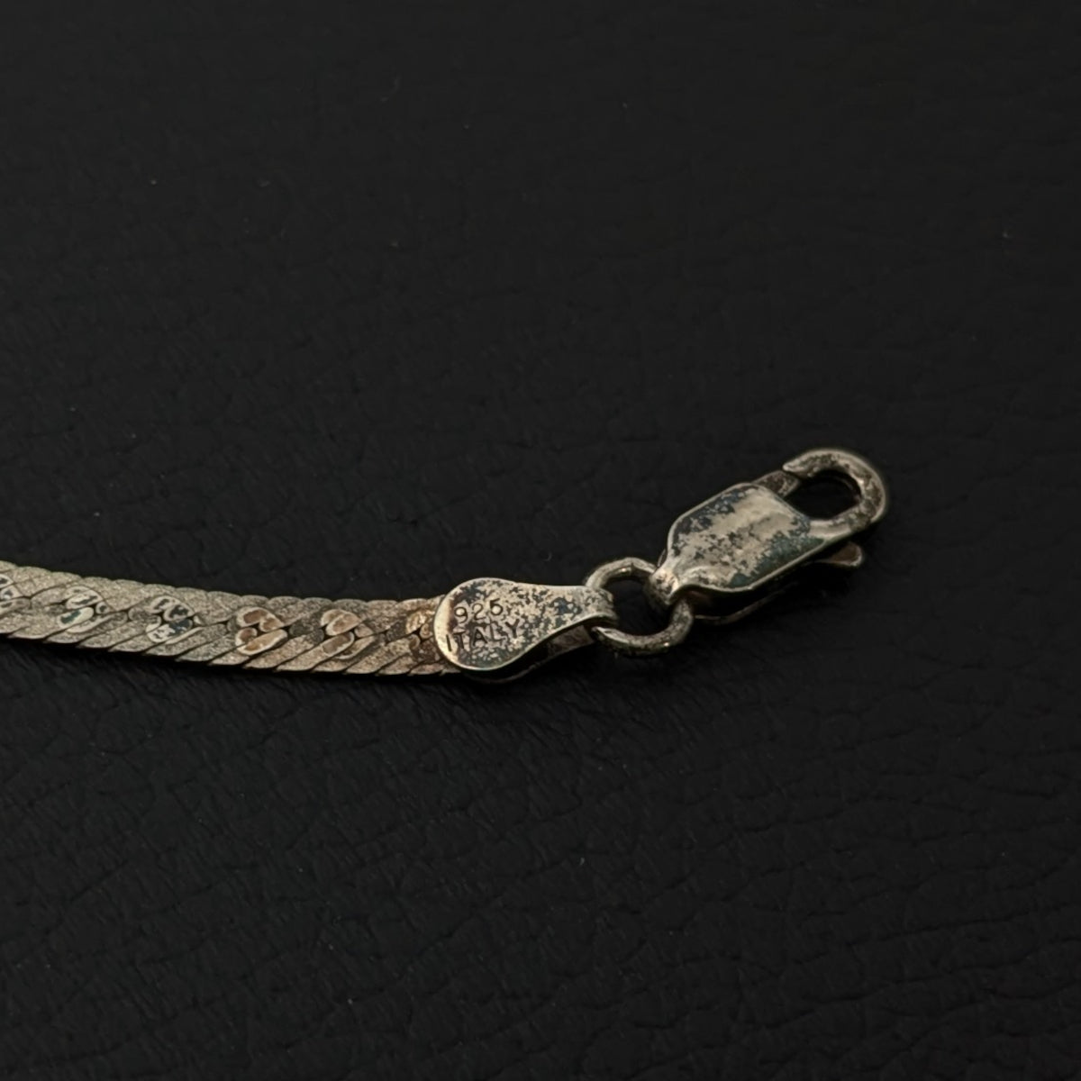 ヴィンテージ イタリアンシルバー925 ヘリンボーンチェーン ブレスレット3.0g