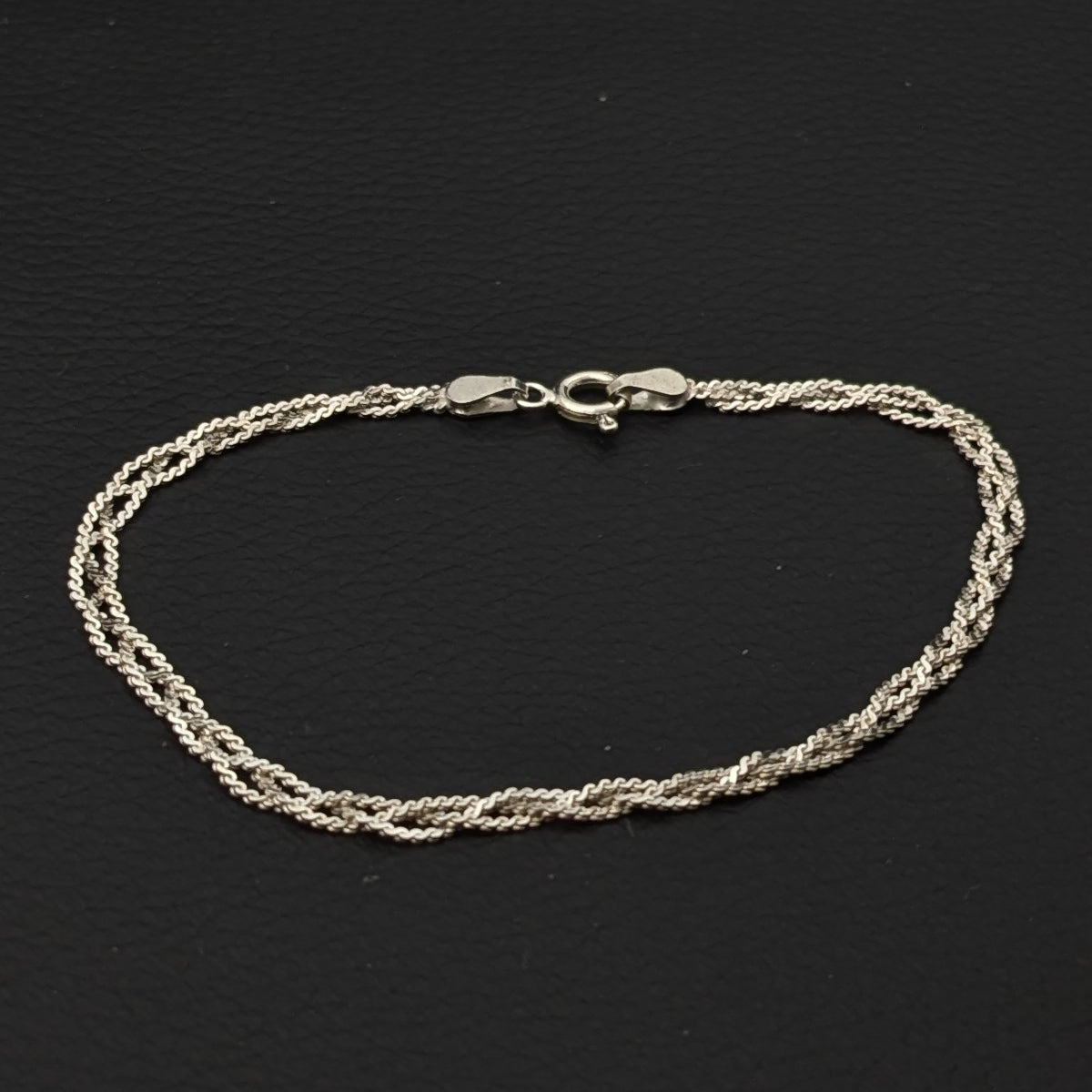 ヴィンテージ イタリアンシルバー925 メッシュ サーペンタインチェーン ブレスレット 2.3g