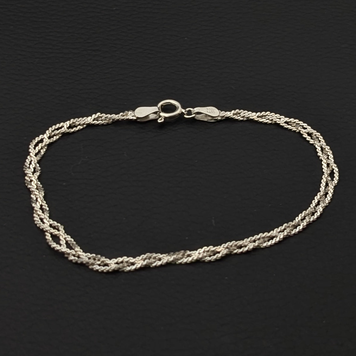ヴィンテージ イタリアンシルバー925 メッシュ サーペンタインチェーン ブレスレット 2.2g
