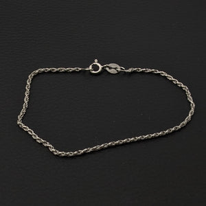 ヴィンテージ イタリアンシルバー925 ロープチェーン ブレスレット1.5g