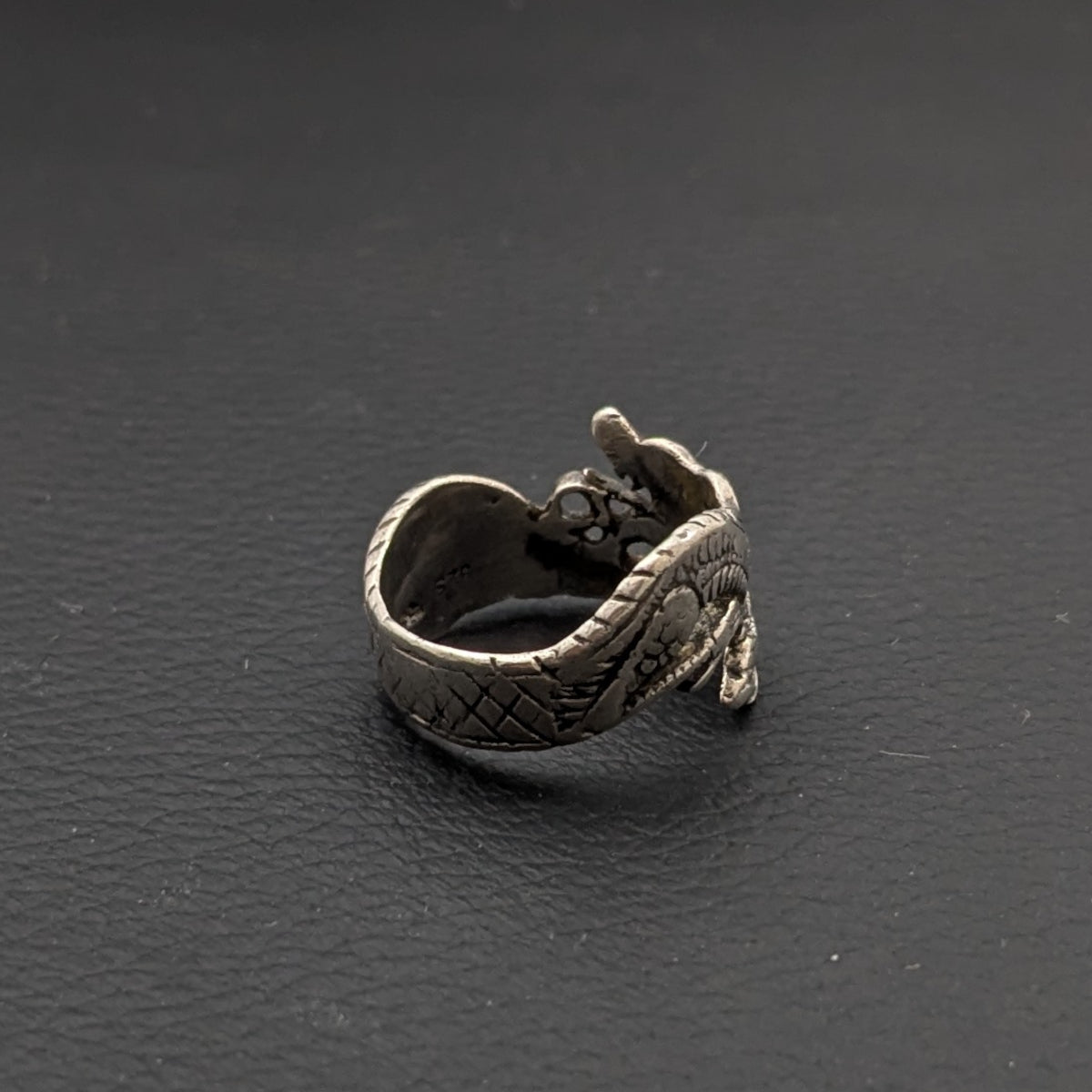ヴィンテージシルバー925 ドラゴン リング11号4.5g