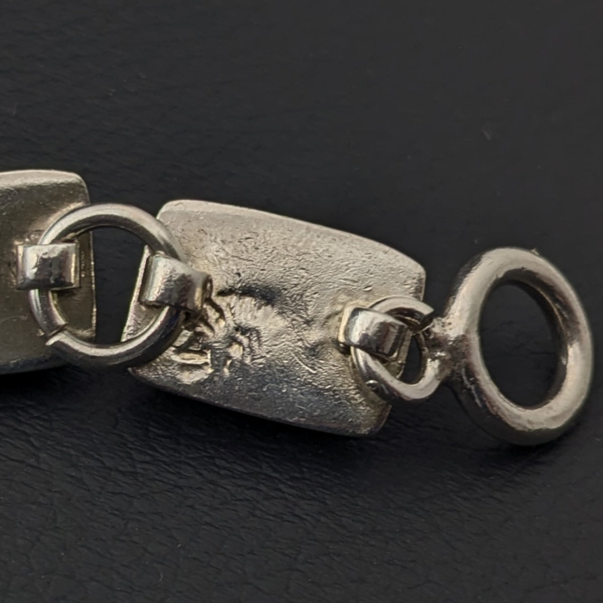 ヴィンテージ メキシカンシルバー925 オニキス ブレスレット37.5g