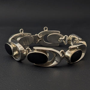 ヴィンテージ メキシカンシルバー925 ホースシュー オニキス