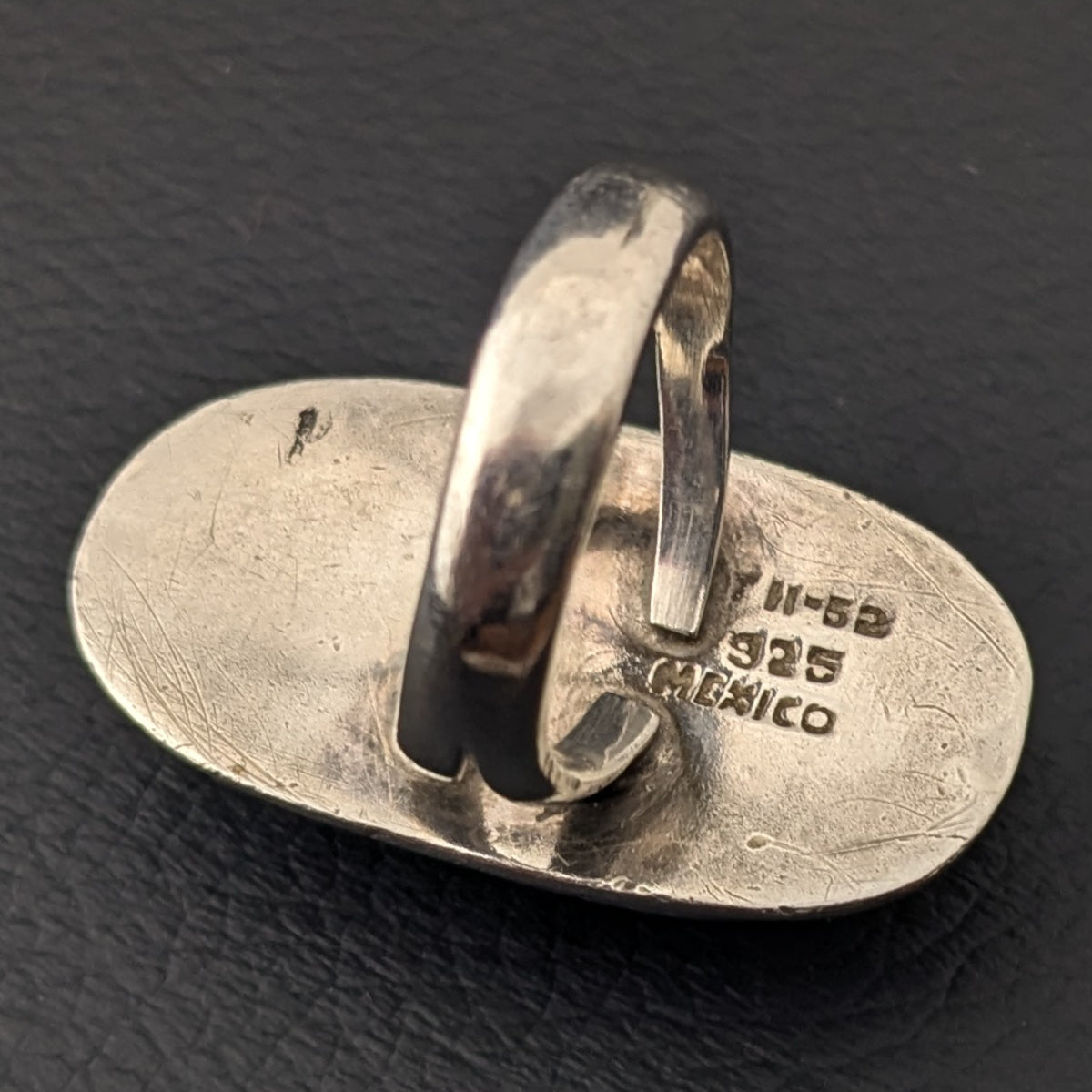 ヴィンテージ メキシカンシルバー925 オニキス リング 16.5号21g