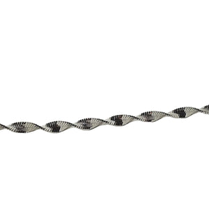 ヴィンテージ イタリアンシルバー925 ツイスト ヘリンボーンチェーン ブレスレット 3g / Vintage Italy Sterling Silver Twist Herringbone Chain Bracelet