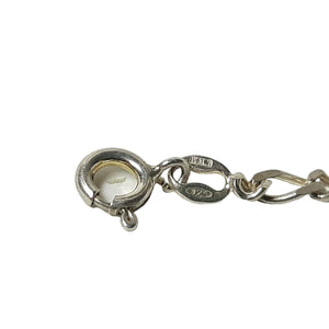 ヴィンテージ イタリアンシルバー925 フィガロチェーン ID ブレスレット 3g / Vintage Italy Sterling Silver Figaro Chain ID Bracelet