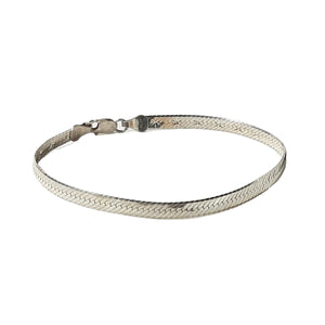 ヴィンテージ イタリアンシルバー925 ヘリンボーンチェーン ブレスレット 4.1g / Vintage Italy Sterling Silver Herringbone Chain Bracelet