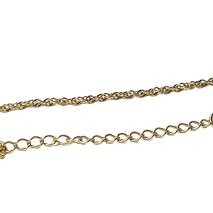 ヴィンテージ イタリアンシルバー925 ゴールド ツイスト キューバンチェーン  ネックレス 3.3g DF8 / Vintage Sterling Silver Gold Filled Twist Cuban Chain Necklace