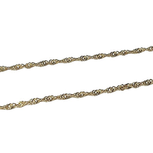 ヴィンテージ イタリアンシルバー925 BBJ ゴールド ツイスト キューバンチェーン ネックレス 2.2g DF8 / Vintage Sterling Silver Gold Filled Twist Cuban Chain Necklace