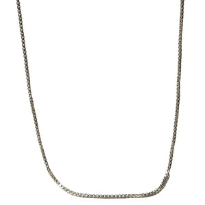 ヴィンテージ イタリアンシルバー925 ボックスチェーン ネックレス 2.4g DF9 / Vintage Italy Sterling Silver Box Chain Necklace