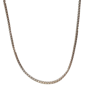 ヴィンテージ イタリアンシルバー925 ボックスチェーン ネックレス 6.1g DF10 / Vintage Italy Sterling Silver Box Chain Necklace