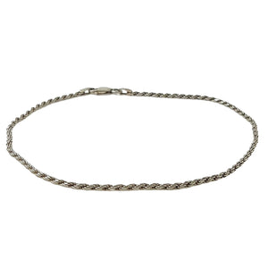 ヴィンテージ イタリアンシルバー925 ロープチェーン ブレスレット アンクレット3.2g / Vintage Italy Sterling Silver Rope Chain Bracelet Unklet
