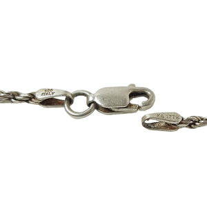 ヴィンテージ イタリアンシルバー925 ロープチェーン ブレスレット アンクレット3.2g / Vintage Italy Sterling Silver Rope Chain Bracelet Unklet