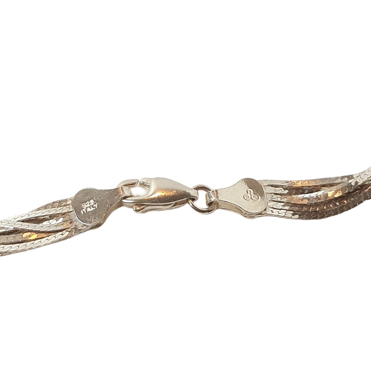 ヴィンテージ イタリアンシルバー925 10連 ヘリンボーンチェーン ネックレス 14.9g / Vintage Italy Sterling Silver 10 Strands Herringbone Chain Necklace