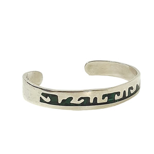 ヴィンテージ メキシカンシルバー925 ターコイズ インレイ バングル 21.9g / Vintage Mexico Sterling Silver Turquoise Inlay Cuff