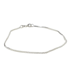 ヴィンテージ シルバー925 ボックスチェーン ブレスレット 1.5gDF8 / Vintage Sterling Silver Box Chain Bracelet