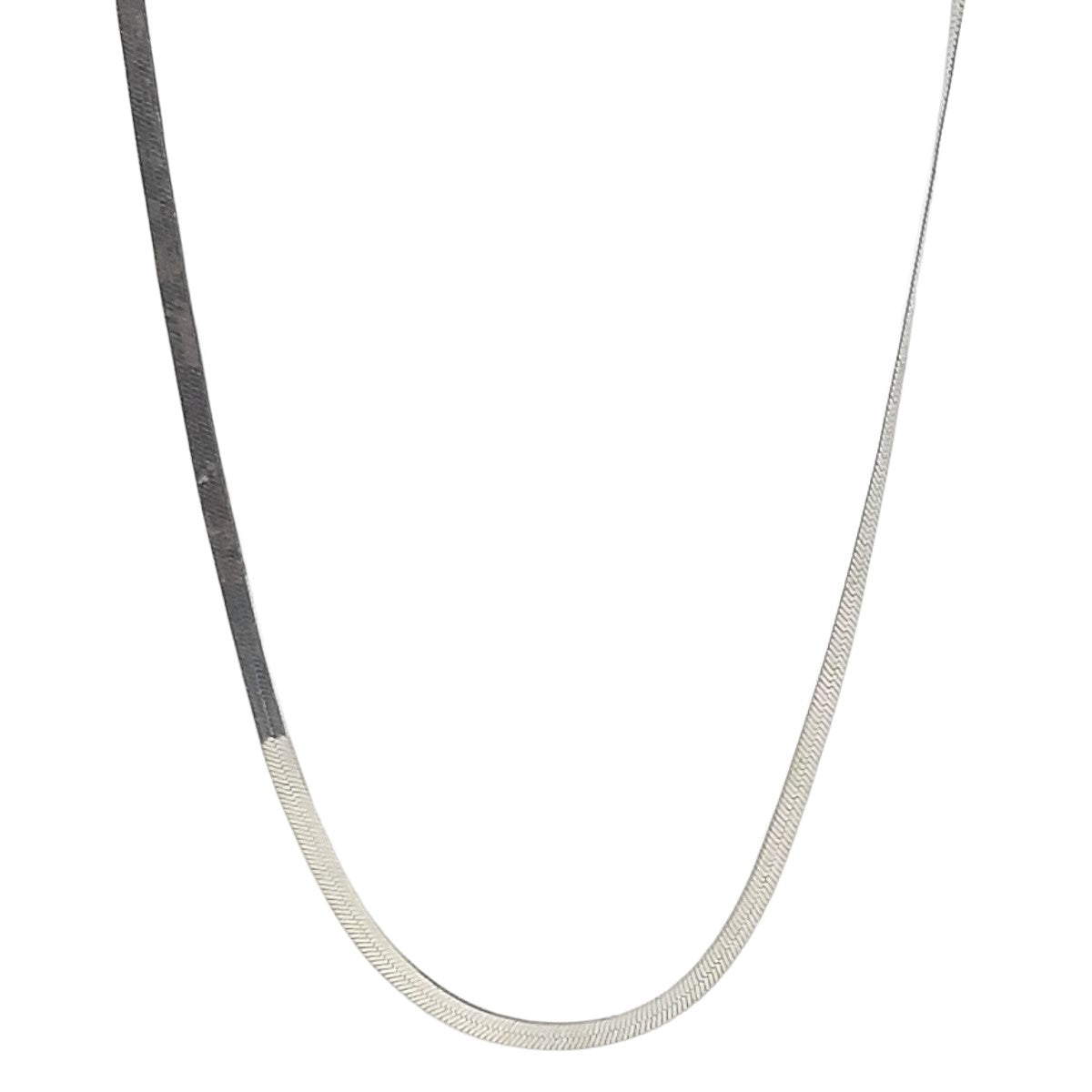 ヴィンテージ イタリアンシルバー925 ヘリンボーンチェーン ネックレス 8.2gDF11 / Vintage Italy Sterling Silver Herringbone Chain Necklace