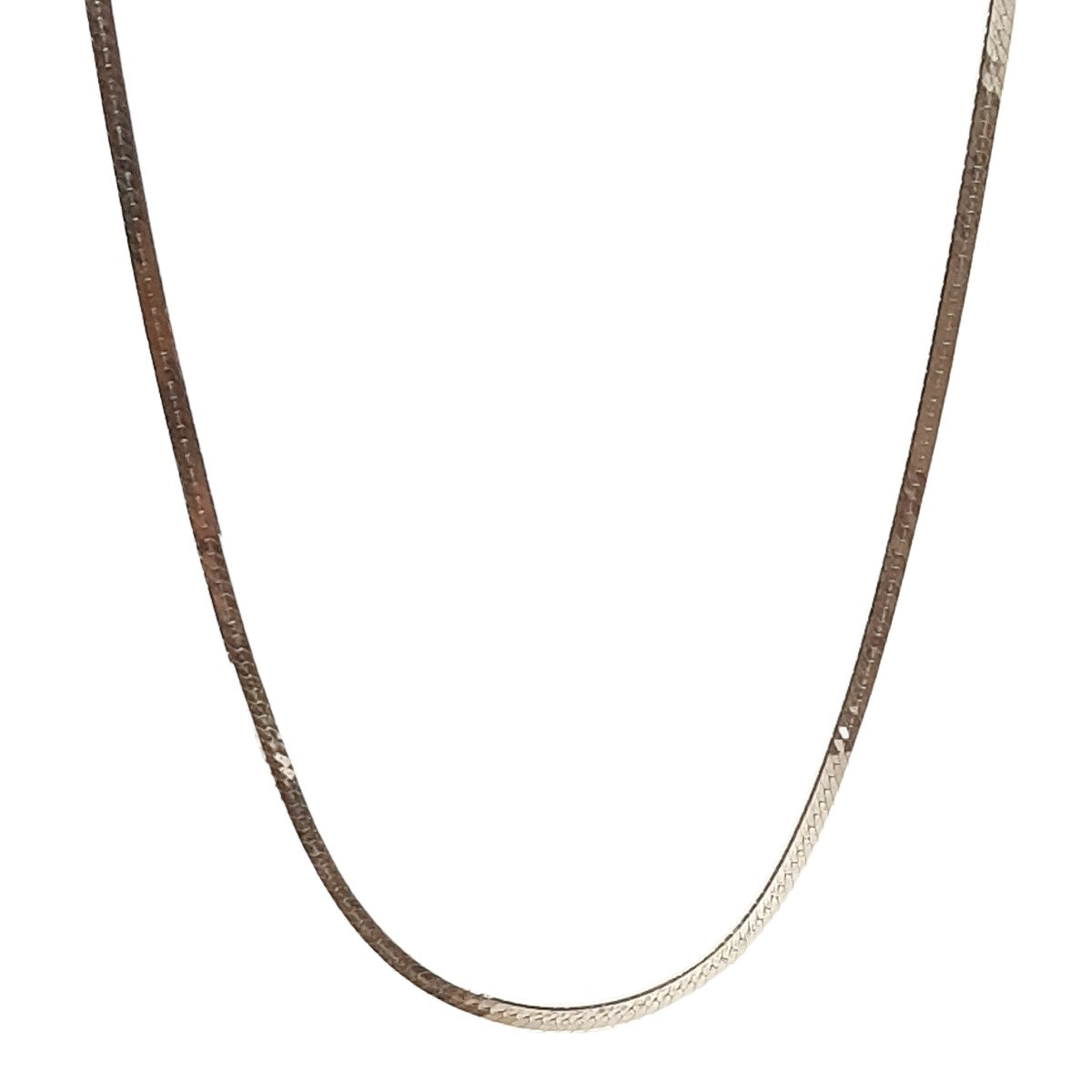 ヴィンテージ イタリアンシルバー925 ヘリンボーンチェーン ロングネックレス 10g / Vintage Italy Sterling Silver Herringbone Chain Long Necklace