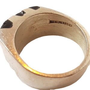 ヴィンテージ メキシカンシルバー925 ブラックオニキス インレイ リング 11.5号8.5g / Vintage Mexico Sterling Silver Black Onyx Inlay Ring