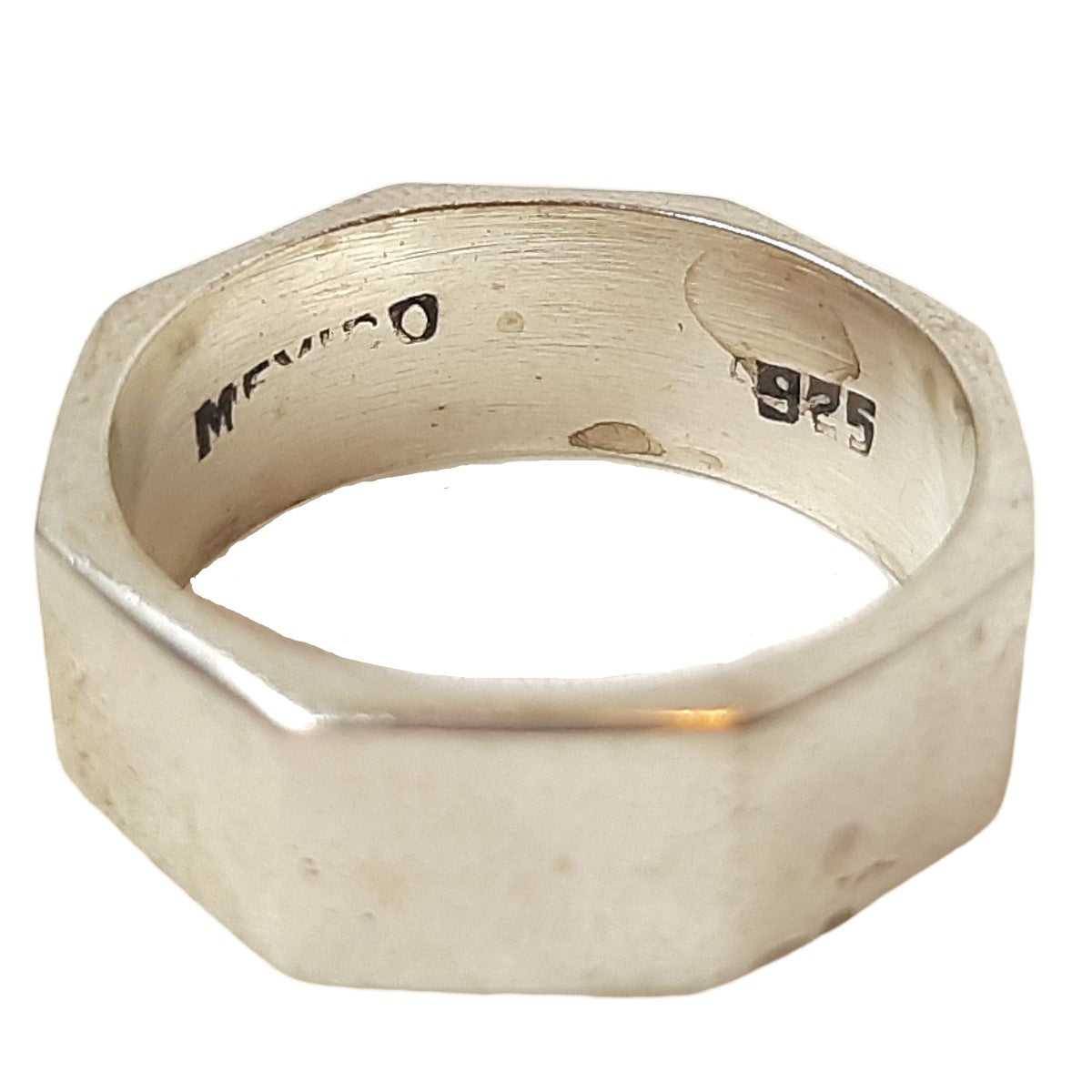 ヴィンテージ メキシカンシルバー925 オクタゴン ナットリング 19.5号7.6g1 / Vintage Mexico Sterling Silver Octagon Ring